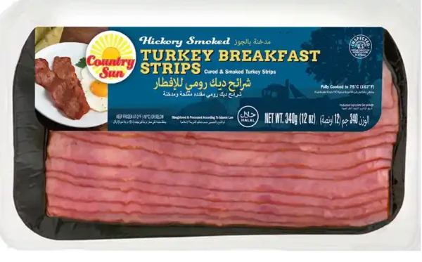Country Sun Hickory Smoked Halal Turkey Breakfast Strips